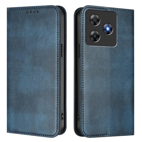 GOGME Hülle für Blackview Wave 8/Blackview Wave 8C, Premium Leder Handyhülle mit RFID-Schutz, Brieftasche Schutzhülle mit Kartenfächern & Ständer - Blau