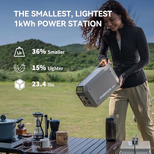 Image of Dabbsson Solar Generator 1000L with Charger S, 1008Wh Semi-Solid LiFePO4, 560W Alternator Charger, 1200W AC Output, 1600W Power Boost, 1.3X Longer Runtime, 0-80% in 50 Min, for Home Backup /Camping /RV