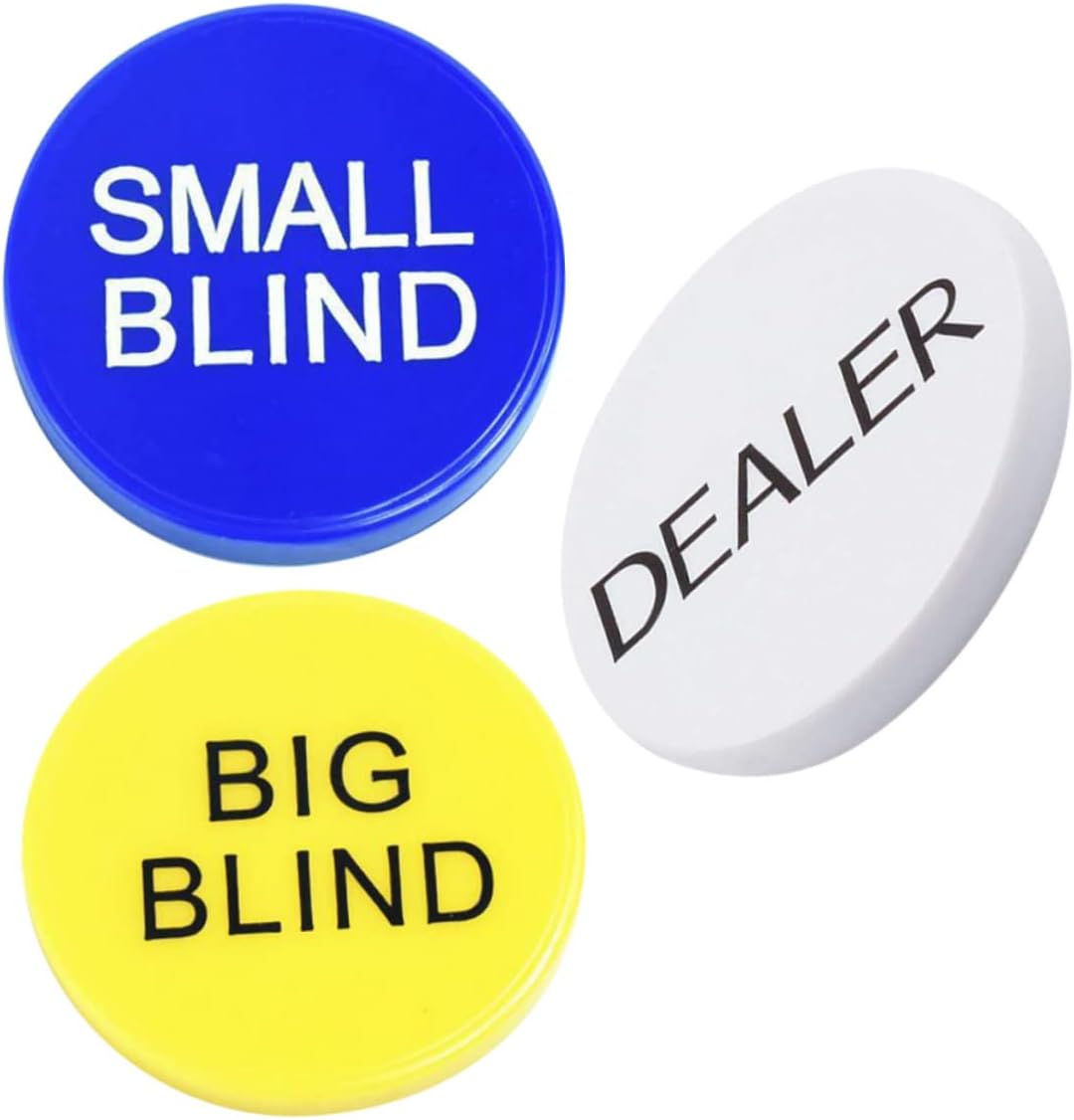 3Pcs Professional Poker Chips Set Blinds Counting Tokens for Gambling and Bingo Games for Game Evenings and Gatherings