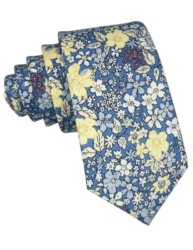 Image of Kebocis Mens Skinny Cotton Floral Tie for Men