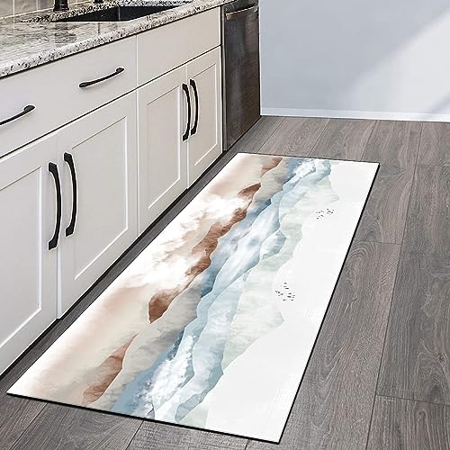 Alfombra decorativa para pasillo y cocina lavable con base de goma antideslizante 4