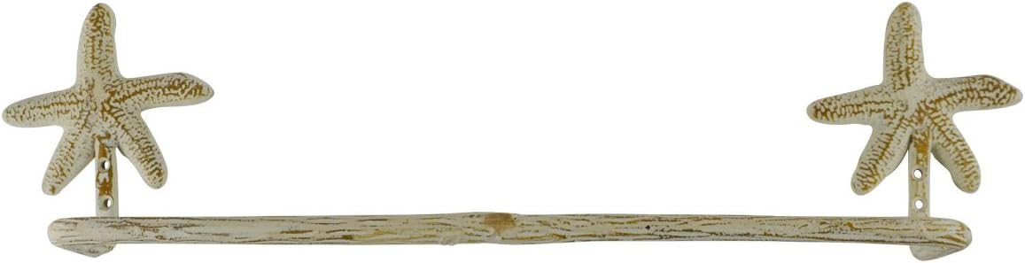 Treasure Gurus Wall Mount Starfish Bath Towel Bar Holder Nautical Beach House Bathroom Decor