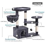 Heybly Cat Tree Cat Tower Condo with Sisal-Covered Scratching Posts and Cooling mat for Kitten Smoky Gray HCT001SG - Image 4