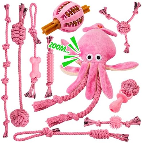 Ystars 10 Pcs Puppy Toys for 8-38 Weeks,Great Value Puppy Teething Toys ...