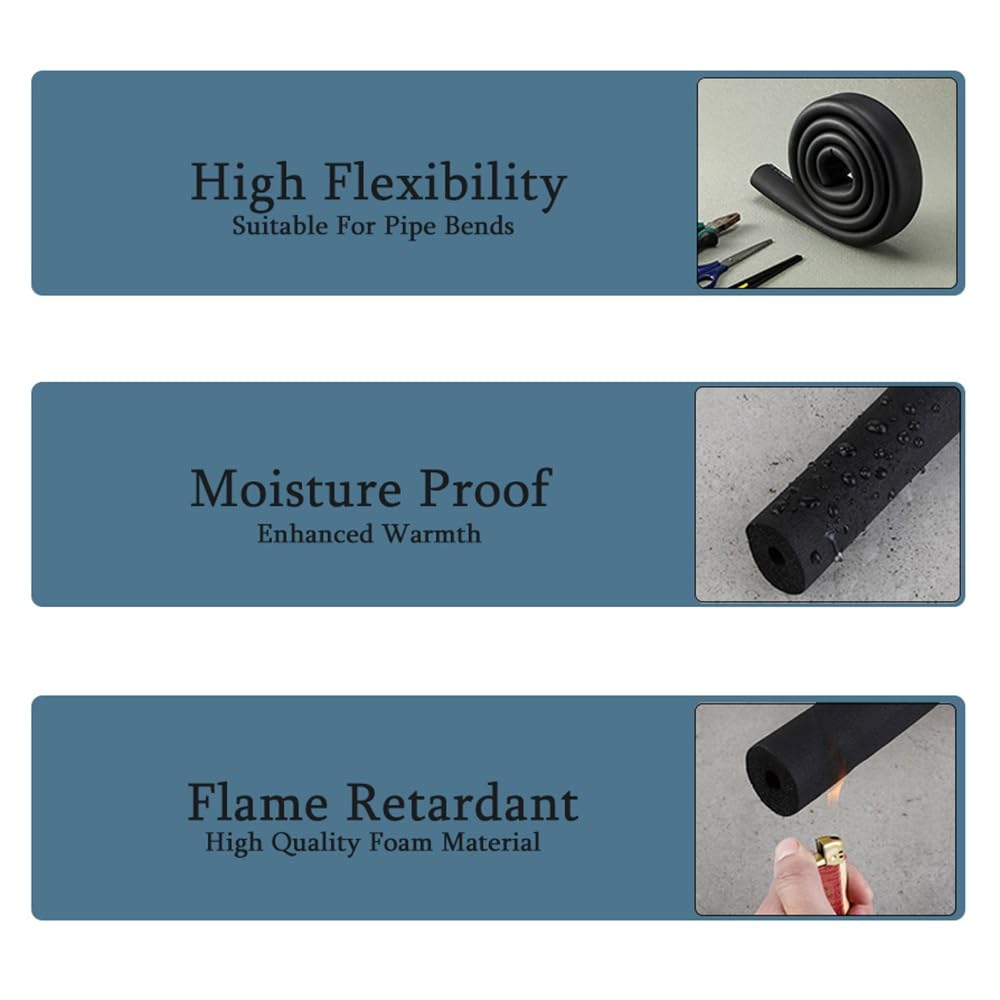2 Pipe Insulation Pipe Insulation Foam Tube 2 Inch Elasticity 5.57ft/5.9ft...  2 Inch Pipe Insulation