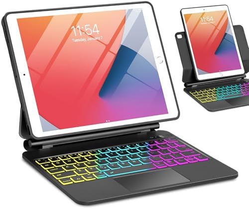 Magic for iPad 9th 8th 7th Generation 10.2 inch Case with Keyboard, Trackpad Floating Rainbow Backlit TouchPad Keypad with Cantilever Magnetic Cover for iPad Air 3rd Gen Pro 10.5 Black Magic for iPad 9th 8th 7th Generation 10.2 inch Case with Keyboard, Trackpad Floating Rainbow Backlit TouchPad Keypad with Cantilever Magnetic Cover for iPad Air 3rd Gen Pro 10.5 Black