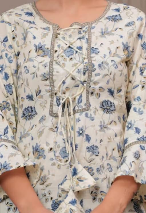 Image of Floral Printed Kurta, Full Sleeve