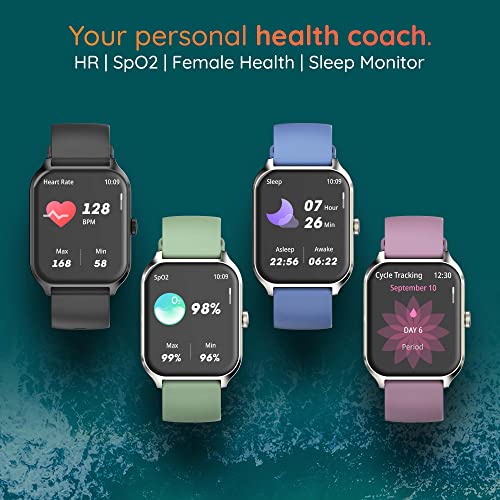 Image of Pebble Cruise 1.96 inch Infinite Display, 320 * 386 High-Resolution BT Calling Smartwatch, Rotating Crown, AI Health Sensors & Voice Assistant, 125+Sports Mode, 100+Watch Faces - Jet Black
