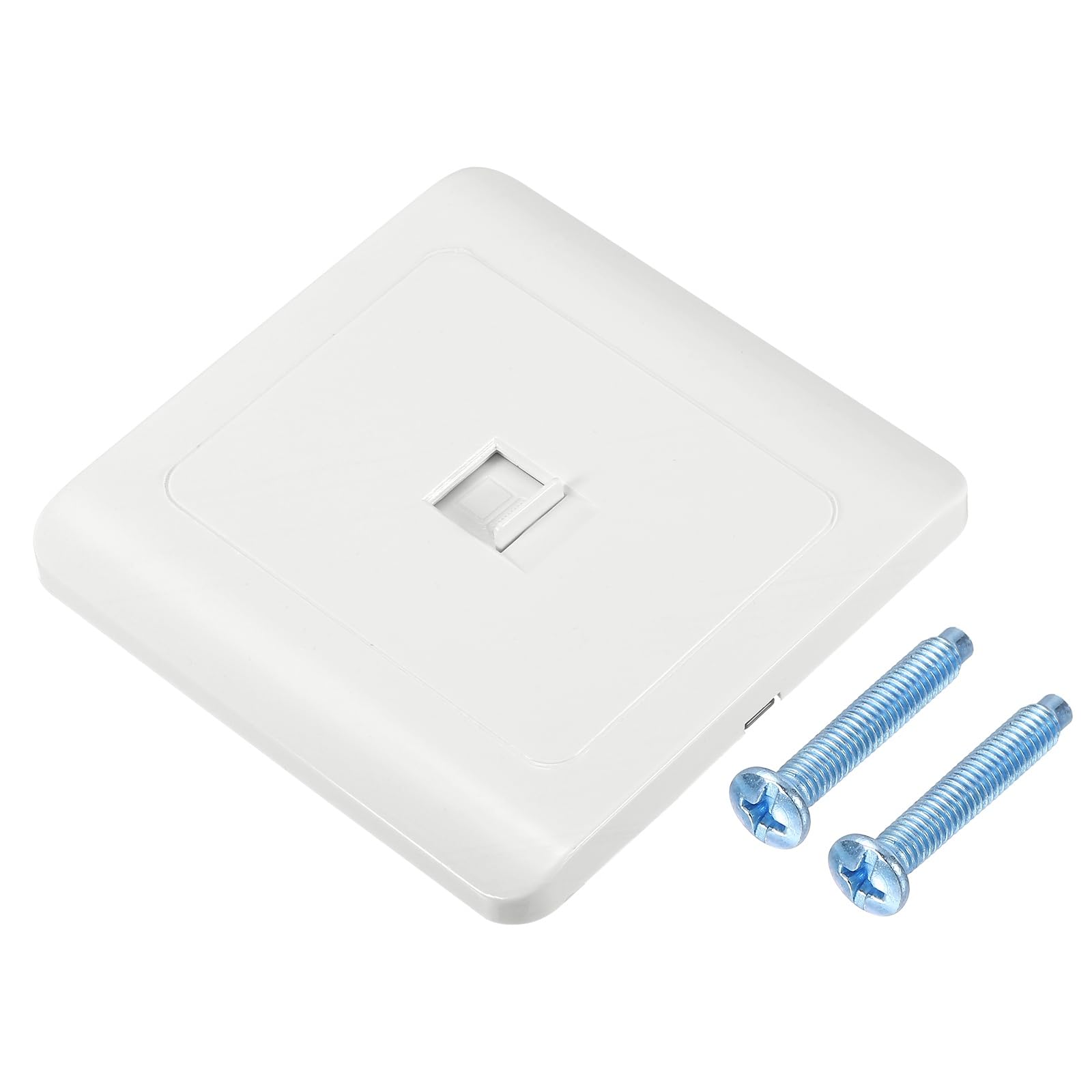 sourcing map RJ45 Socket, CAT6 Ethernet Socket Wall Plate Outlet, Single Port Face Plate with M4 Screw for CAT5 CAT5e CAT6 Ethernet Cable Networking, 86 x 86 mm, White