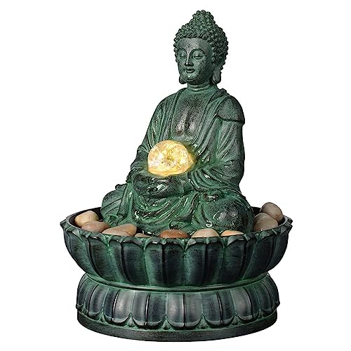 Haobos Indoor Tabletop Fountain Exquisite Sitting Buddha Fountains