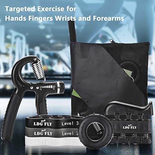Hand Grip Strengthener Workout Kit （6 Pack） - Hand Exerciser and Grip Strength Trainer with Adjustable Hand Strengthener Finger Exerciser Finger Strecher and Hand Strength Ring - Thumbnail 5