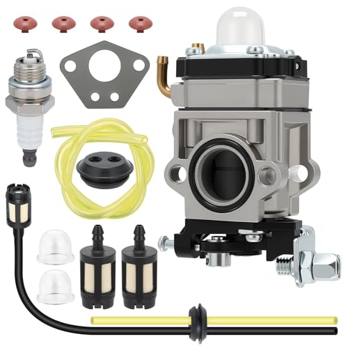 E-RFSEY Carburateur Débroussailleuse 52cc 49cc 43cc Carbu Kit Carbu avec Joint Tuyau, Bougie et...