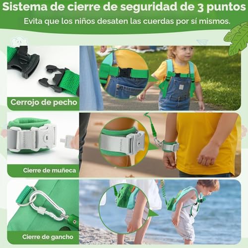 Mochila correa niños antiperdida Dr.meter de 1 a 5 años con pulsera extensible 3