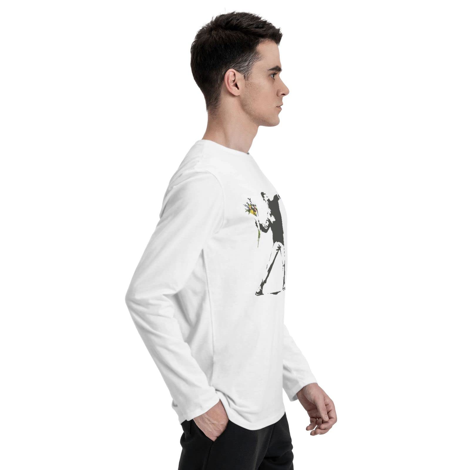 Amazon.co.jp: 長袖 tシャツ メンズ ロングtシャツ バンクシー Banksy 