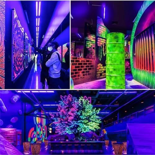 Greenic UV LED Black Light Strip - Upgrade UV Lamp USB 10W 1.5M Cable UV Light 1ft Purple Color Blacklight Lamp for Indoor Halloween Christmas Glow Party Decorations and Urine Detector 2 Pack