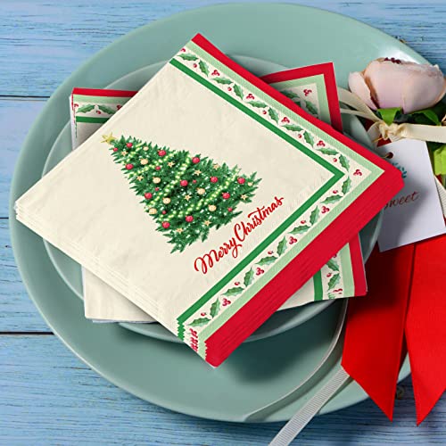 Christmas Party Supplies, Paper Napkins for Merry Christmas and New Year Party Decorations, 50 Pack, bell Design – Image 7