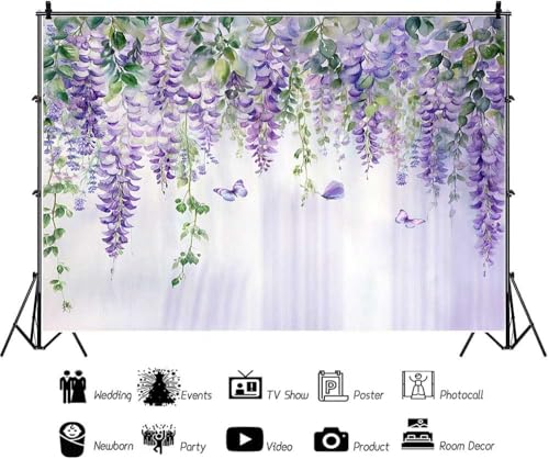Fondo fotográfico morado para bodas 8x6 pies miniatura 7
