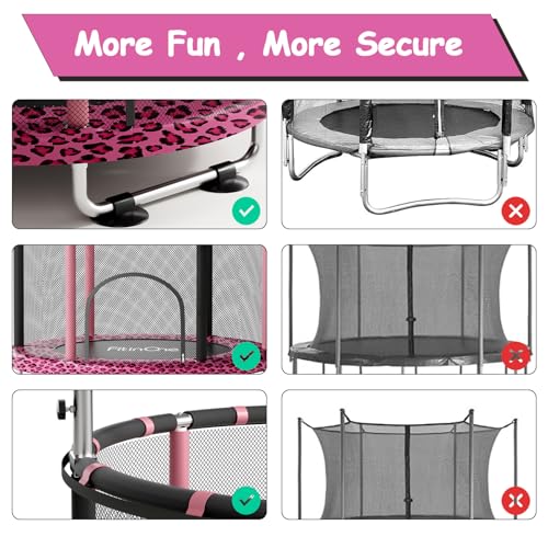 Image of 55 inch Toddler Mini Trampoline for Kids, Indoor Outdoor Toys with Swing, 440lbs Baby Kids Trampoline, Gymnastics Bar, Birthday Gifts for Boy Girl Age 1-8