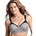 Playtex Play Outgoer Wirefree Bra,Soft Heather Grey/Black,Large