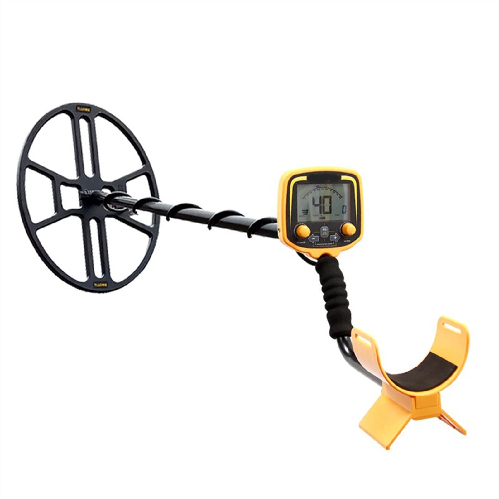 Detektor metali podziemny detektor złota wodoodporna metalowa detekcja cewki igły wskaźnik polowania ze skarbami LCD Wyświetl zasilanie 9V Ergonomiczny uchwyt(Yellow Big Coil)