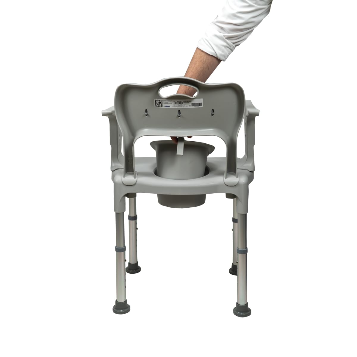 Sedia Comoda per Doccia in Alluminio con Altezza Regolabile – Seduta Ergonomica con Schienale e Braccioli Removibili