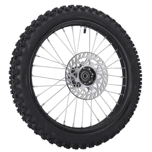 Kimiss Intermediate Terrain Dirt Bike Frontradbaugruppe, 70/100 17 2.75 17 Reifen Innenrohr, Weiche Randachse mit Bremsrotor für Pit -Dirt -Fahrrad