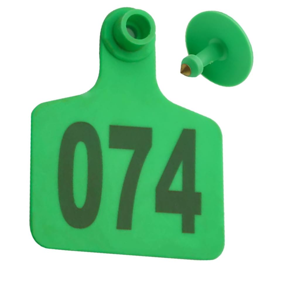 Kolczyki do identyfikacji zwierząt, identyfikacja bydła 001-100/-/901-1000 numerowane plastikowe zawieszki do uszu 2,95" x 2,36" karty identyfikacyjne bydła (zielone, 201-300)