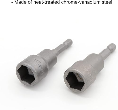 Miniatura 9 de Broca magnética de tuerca de 14 de pulgada con vástago hexagonal de 0.276 in, adaptador de enchufe de alimentación de cambio rápido, brocas