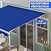 Outsunny 13' x 10' Electric Awning, Retractable Awning with Remote Controller and Crank Handle, UV40+ Sun Shade Shelter with LED Lights for Deck, Balcony, Yard, Blue