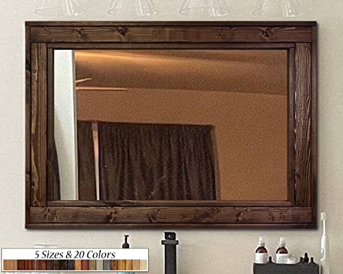 Herringbone Large Mirror - Available In 5 Sizes & 20 Colors: Shown In Special Walnut, Available In 20 Colors - Reclaimed Wooden Framed Mirror, Large Rectangle Wall Mirror - Rustic Modern Home #TOP4