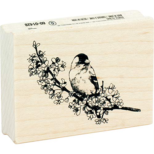 Inkadinkado Finch On A Branch Mounted Rubber Stamp For Card Making And Scrapbooking, 3'' X 2.25'' X 1'' #TOP1