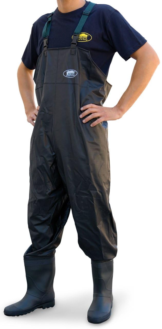 Lineaeffe Scaphandre PVC Chest Black Rozmiar 46 Waders Wędkarstwo Oddychające neoprenowe spodnie na klatce piersiowej Spodnie na uda