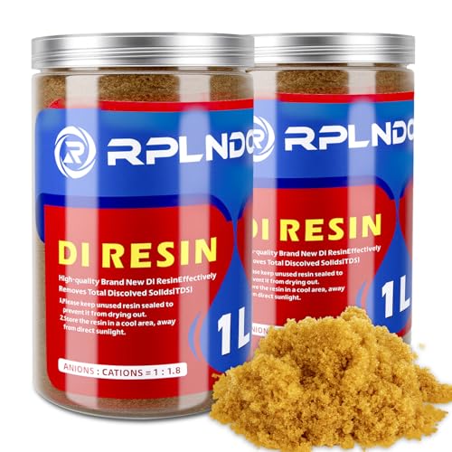 rplndo Mixed Bed Deionized Di Resin Refill for Spotless Car Wash System RO/DI Aquarium Filters Deionized Water DI Resin Filter Cartridge Refill 1L x 2