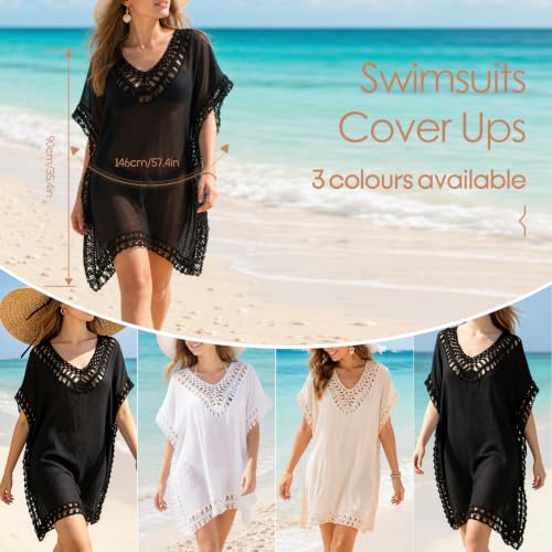 Image of Bathing Suit Cover Up for Women,V-Neck Summer Swimsuit Coverups Loose Swimwear Beach Dress for Pool Sea Party