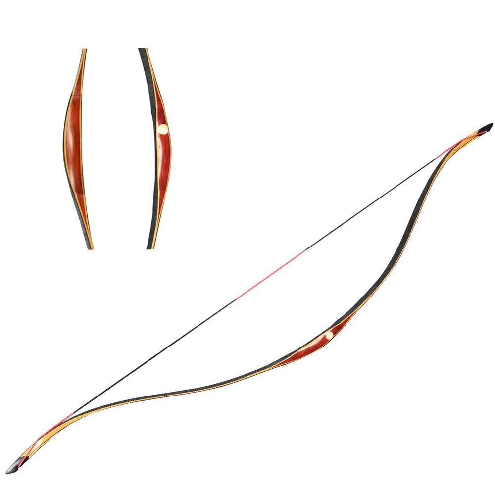SHARROW Tiro con L'Arco Arco Tradizionale Arco Ricurvo Arco Lungo Longbow Fatto a Mano Cavallo da Caccia Mongolo Arco in Legno 20-50lbs per Principianti Gioco di Allenamento Sportivo all'aperto