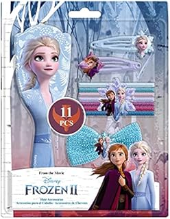 11-Pieces Disney Character Hair Accessories Set for Kids Girls, Headwear Styling Tools, Head Ornaments Set for Birthday Gift for Girls 3+ Years (Frozen II 11pcs Hair Accessories Set)