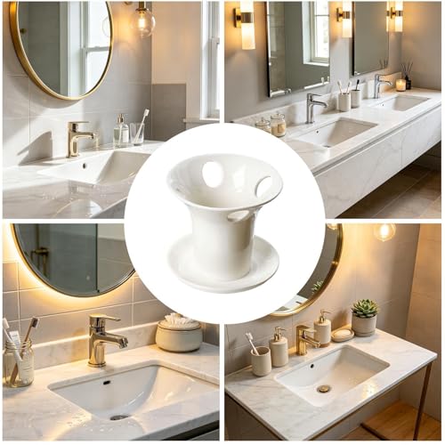 Base drainante pour support brosse à dents vertical hygiénique en céramique - 5