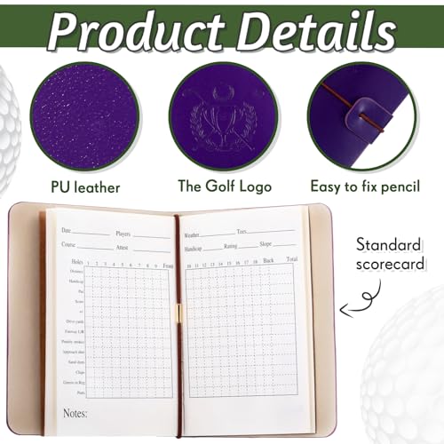 Carnet de score de golf violet en cuir accessoires de sport extérieurs