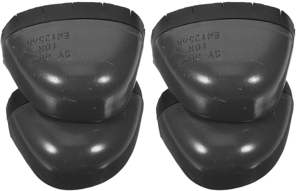 GLEAVI 2 Pairs Steel Toe Caps for Shoes: Alloy Safety Guards with Rubber Edge, Under-Insole Metal Boot Inserts for Work, Construction (EU 44 / US Men 10-10.5)