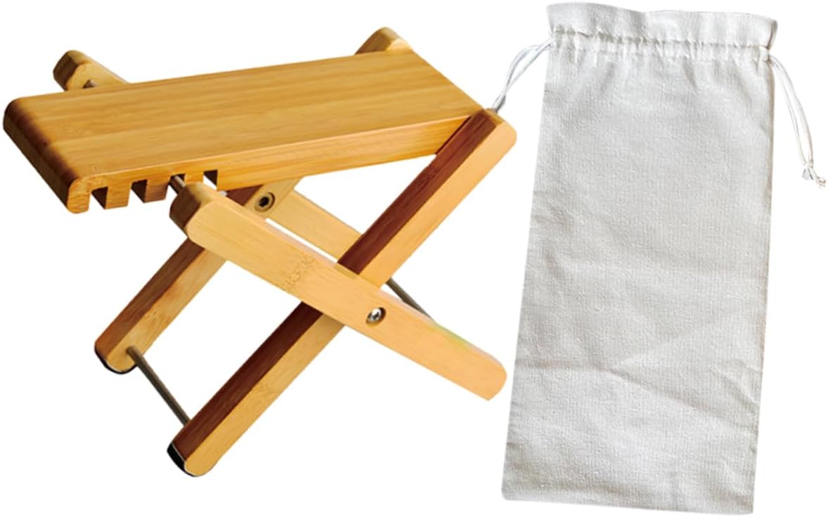 SAFIGLE Foldable Wooden Guitar Stool Height and Storage Bag Portable Footrest for Classical and Acoustic Guitar Players Safe and Design