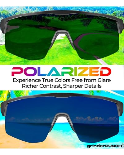 Image of grinderPUNCH Running Baseball Sunglasses for Men Women Sports Cycling Glasses Softball Sunglasses UV400 Protection