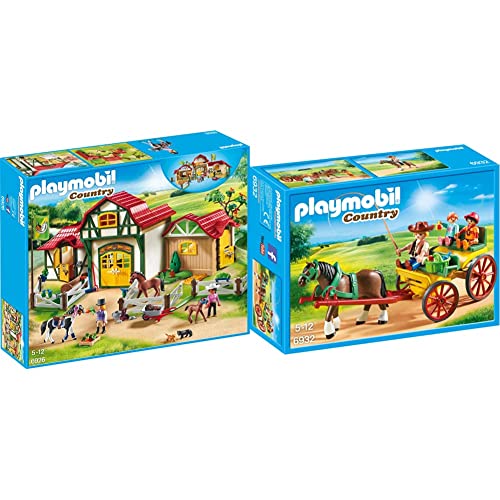 Playmobil - Club d'Équitation - 6926 & Calèche avec Attelage - 6932