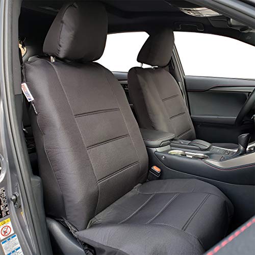 Waterproof Seat Covers Front Set, Black Canvas Seat Covers For Cars Trucks Suv, Universal Fit Most Auto Protectors, Airbag Compatible Low Back Bucket W/ 2 Headrest Covers #TOP3