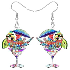 Lustige bunte Papageien Ohrringe, viele Motive, Cocktail Party Ohrh&auml;nger | Schmuck-Mode