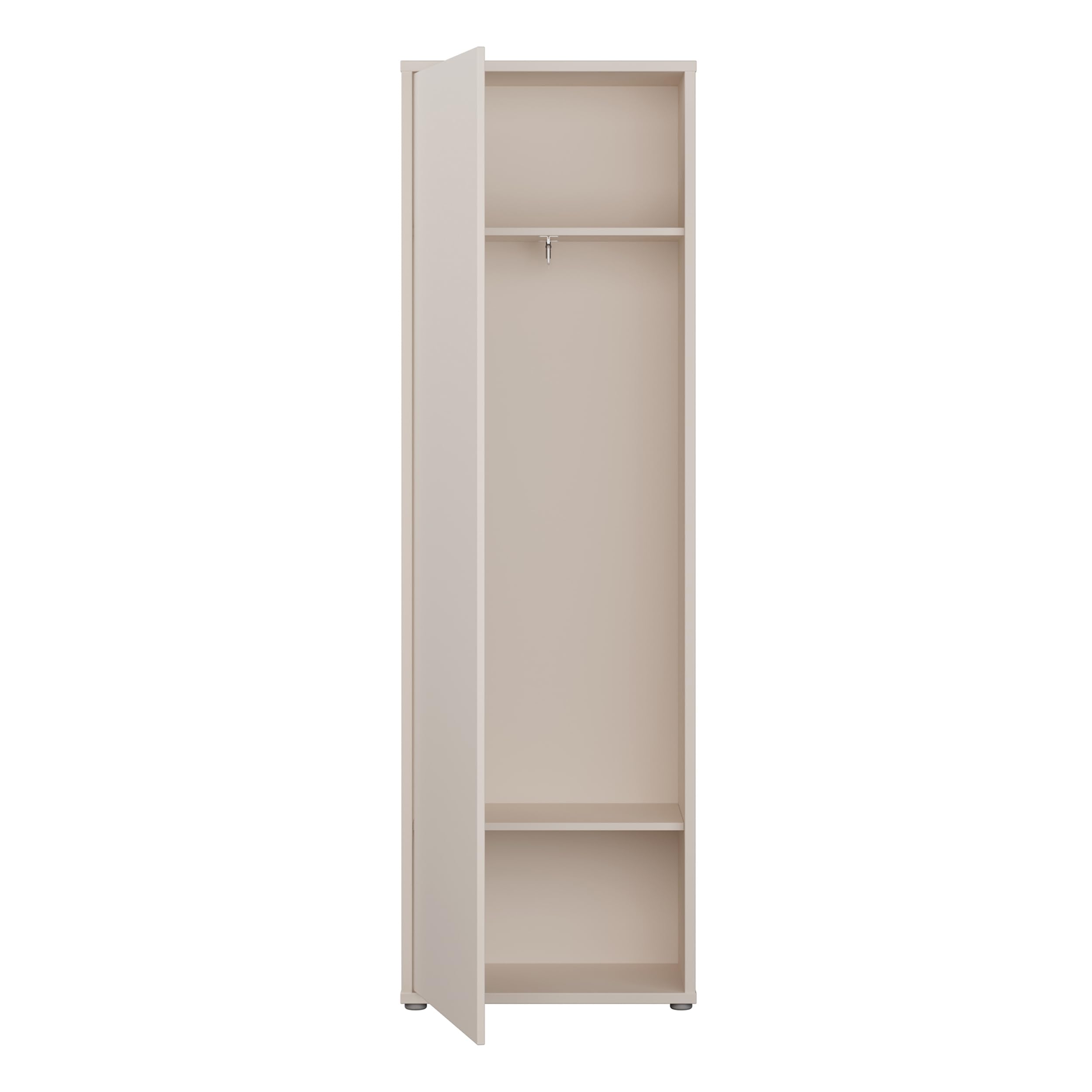 Forte Alice Springs Garderobenschrank 60, Moderne Garderobe mit Kleiderstange und Einlegeböden, Flur, Holzwerkstoff, Kaschmir Beige, 59,8 xm breit x 191,9 cm hoch x 34,9 cm tief
