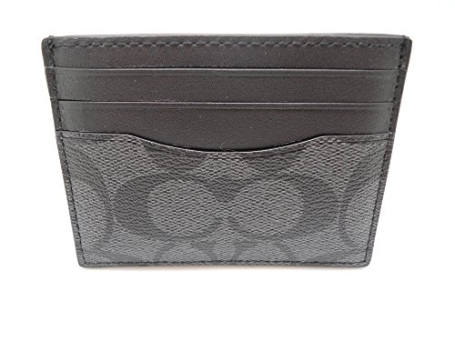 Coach F58110 ID Card Case Signature Charcoal/Black