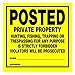 HME Posted Private Property Non-Reflective High Visibility Signs- 12 Pack
