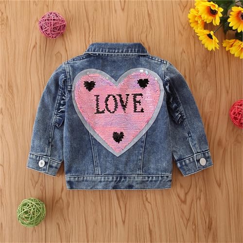 Toddler Kid Baby Girls Denim Jacket Long Sleeve Button Down Jeans Coat Cowboy Overcoat Hoodie Casual Outwear3