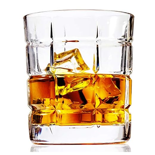 LANFULA Vaso de Whisky, Vasos de Whiskey Cristal Sin Plomo, 300 ml, Regalo fara Los Amantes Del Whisky, 4 Piezas
