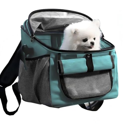 猫 リュック 犬 リュック 犬 自転車 カゴ ペットキャリー 猫 小型犬 5kgまで対応 キャリーバッグ サイクル 前カゴ 飛び出し 防止 リップストッ 顔出し 携帯便利 撥水 通気性 安定性 高耐久 犬用 猫用 (ブルー)